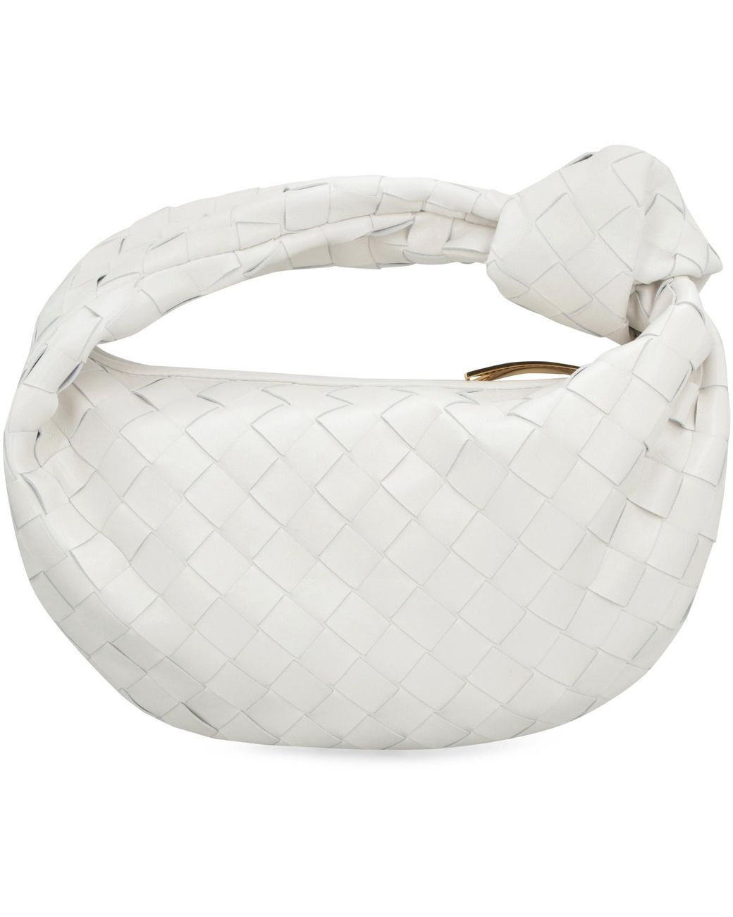 Bottega Veneta White Mini Jodie Leather Bag