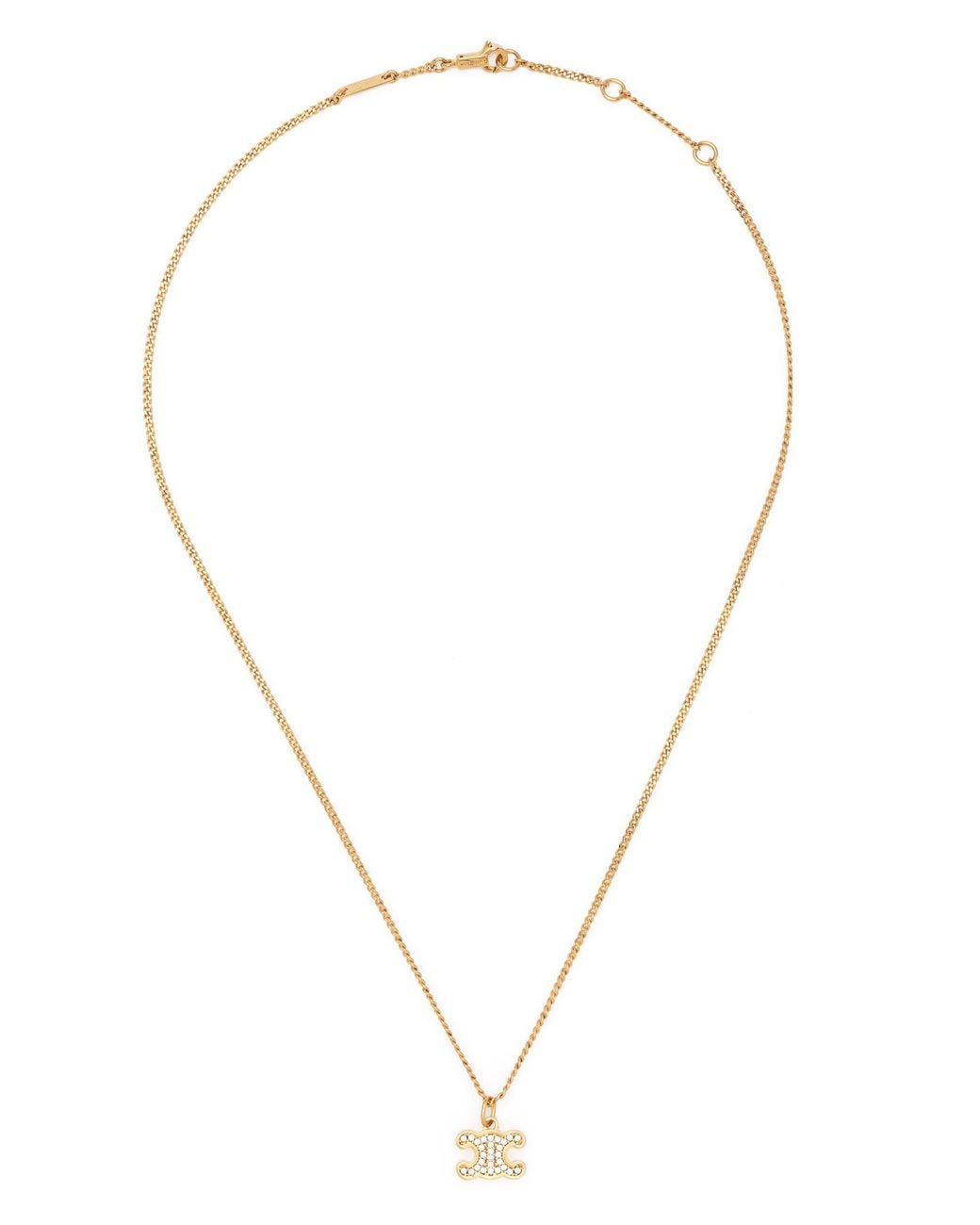 Céline Metallic Triomphe Rhinestone-Embellishment Necklace
