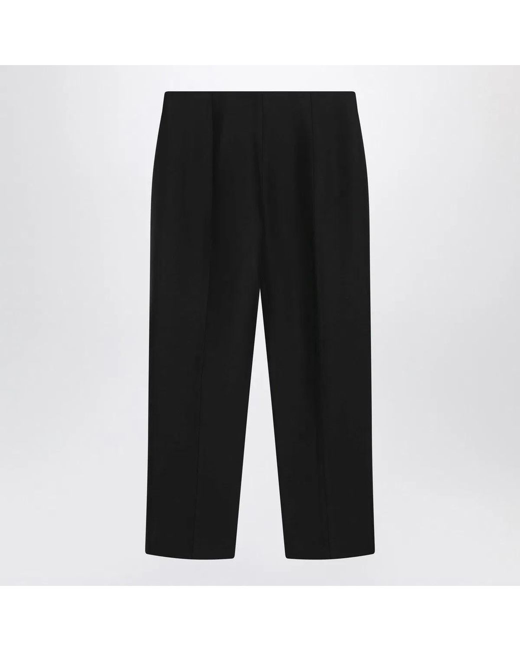 Totême Black Wool And Silk Trousers