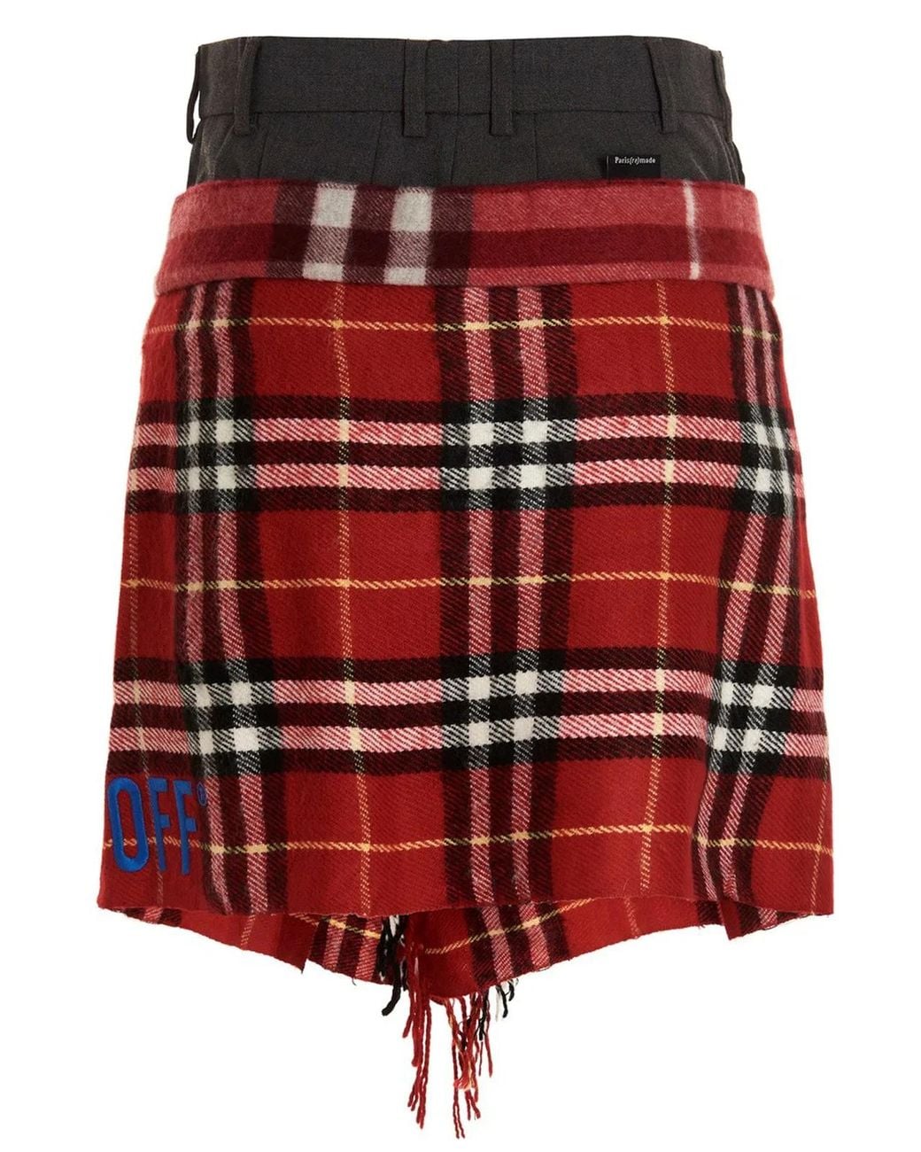 1/OFF Blue 'Check Scarf Reworked' Skirt