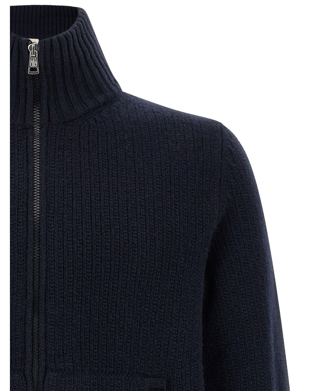 Moncler Blue Wool And Cashmere Cardigan for men