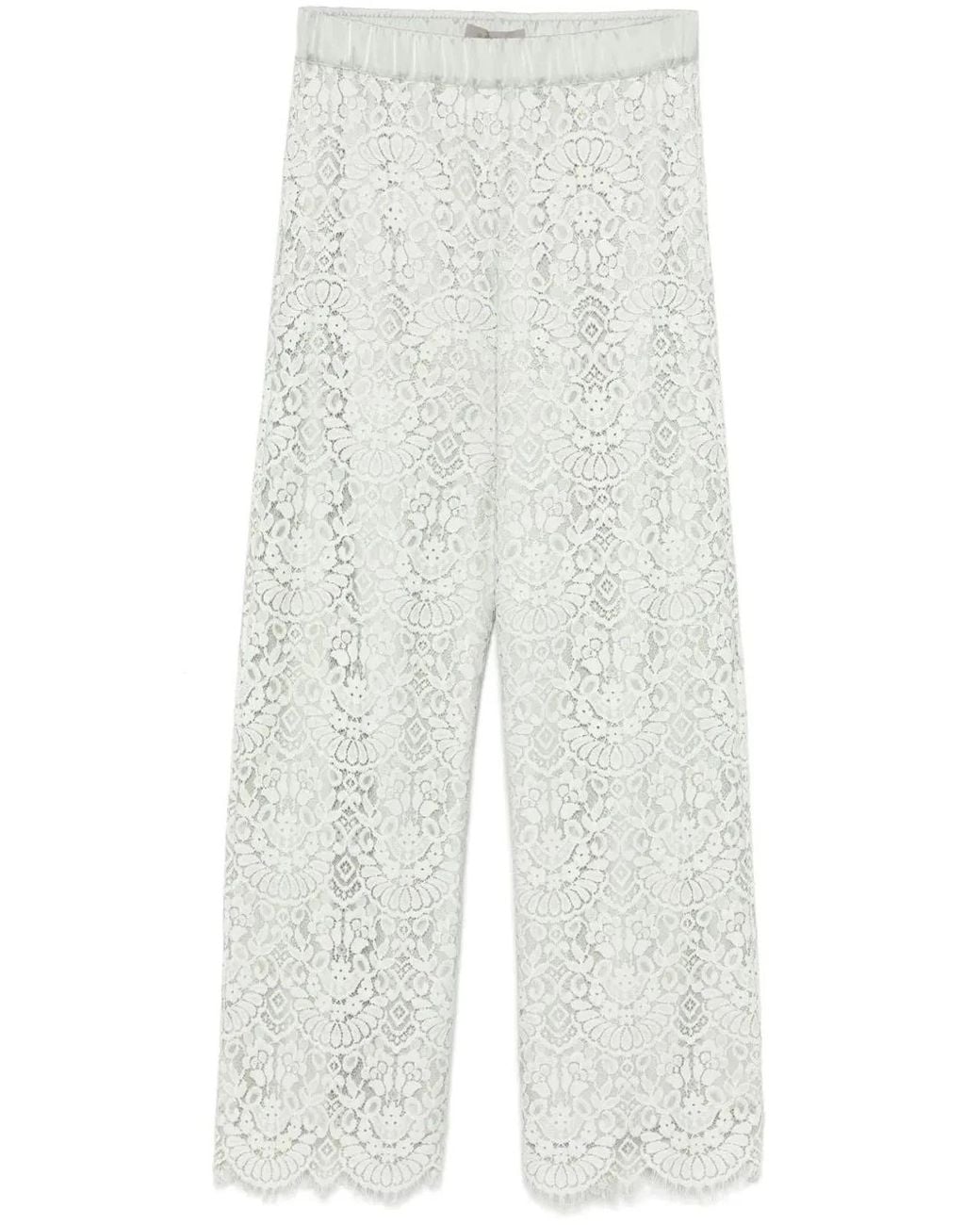 D.exterior White Viscosa Clothing Trousers