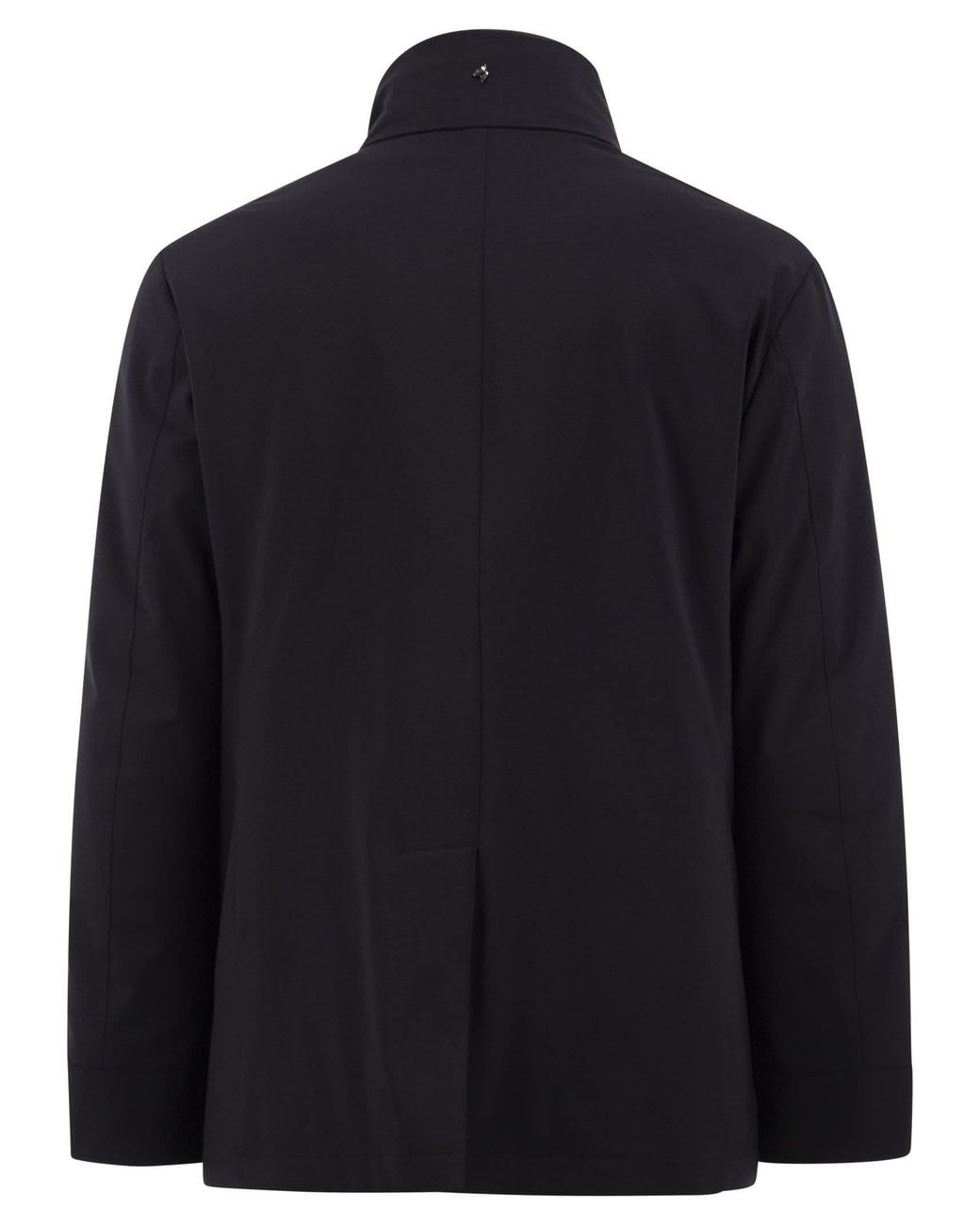 Montecore Black Double-Breasted Technical Fabric Jacket With Detachable Inner Bib for men