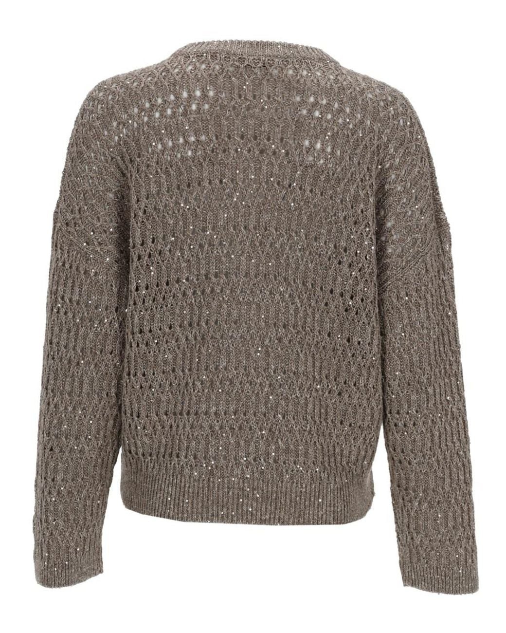 Brunello Cucinelli Gray Linen Knitwear