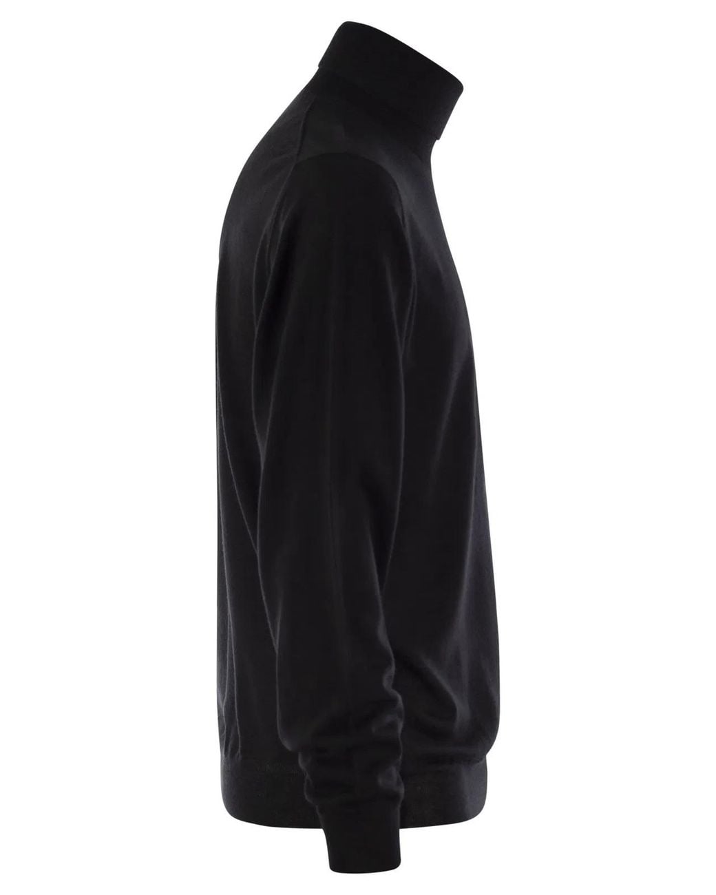 Fedeli Black Turtleneck Sweater for men