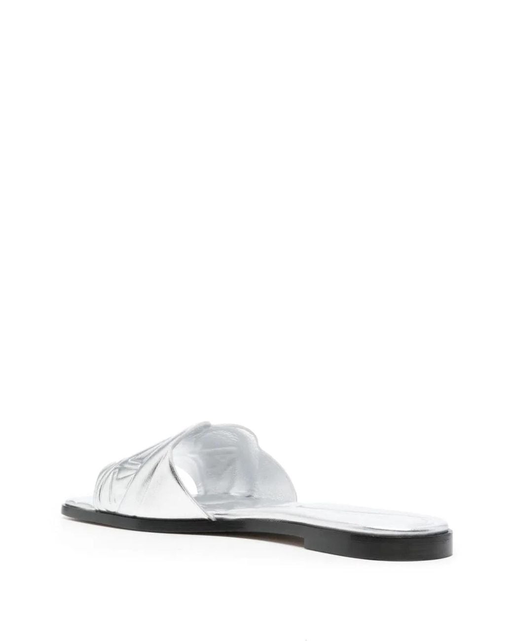 McQueen White Seal Leather Sandals