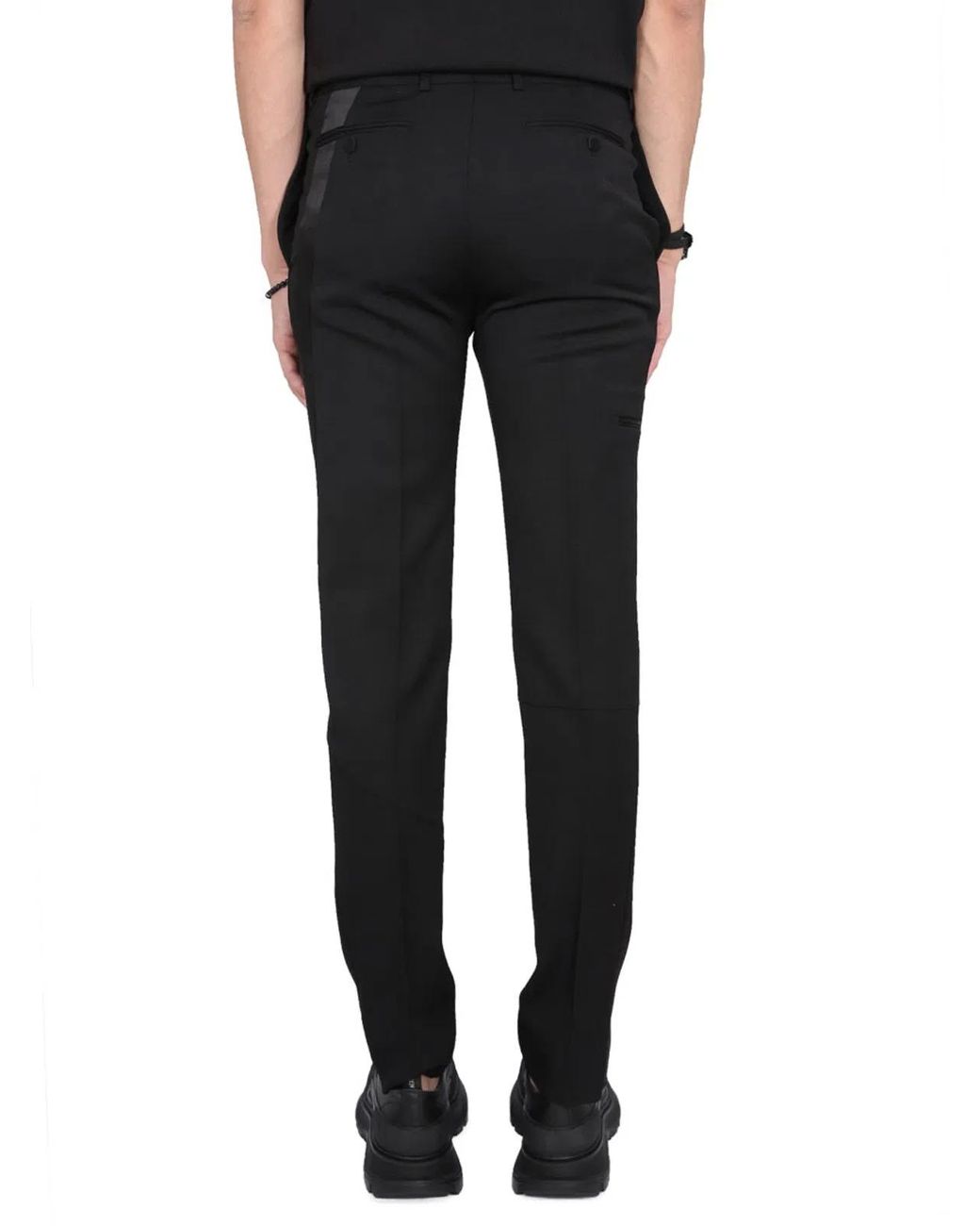 McQueen Black Virgin Wool Pants for men