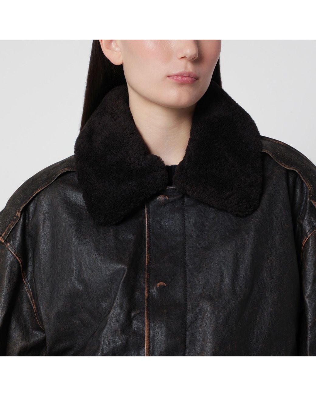 DUNST Black A-2 Brushed Lambskin Blouson