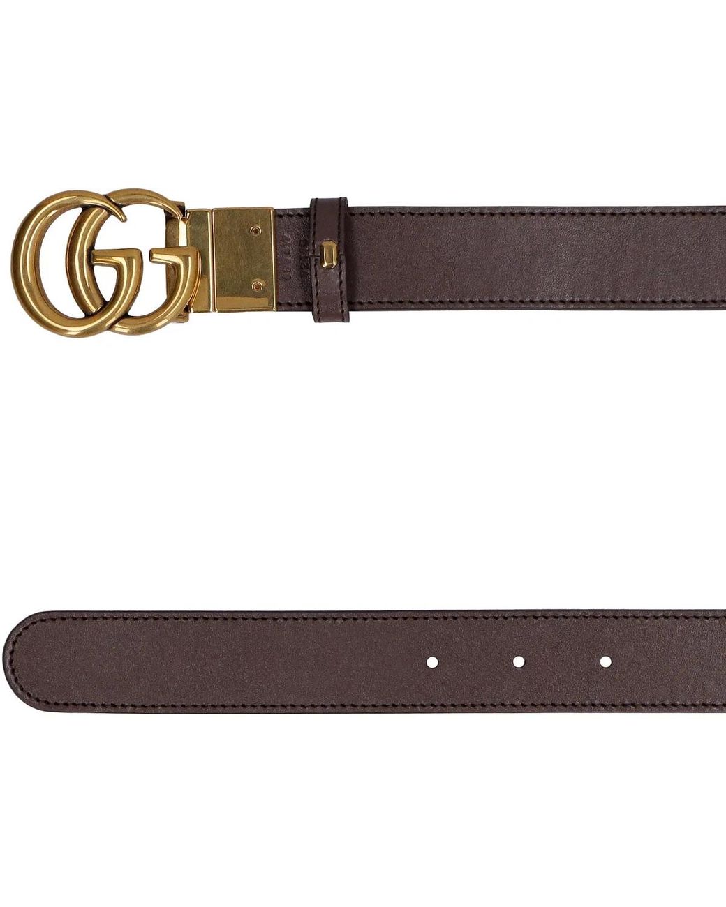 Gucci Brown Leather And Gg Supreme Fabric Reversible Belt