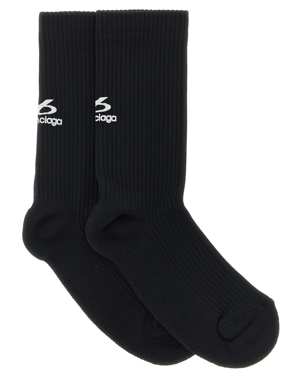 Balenciaga Black Ribbed Socks With Logo