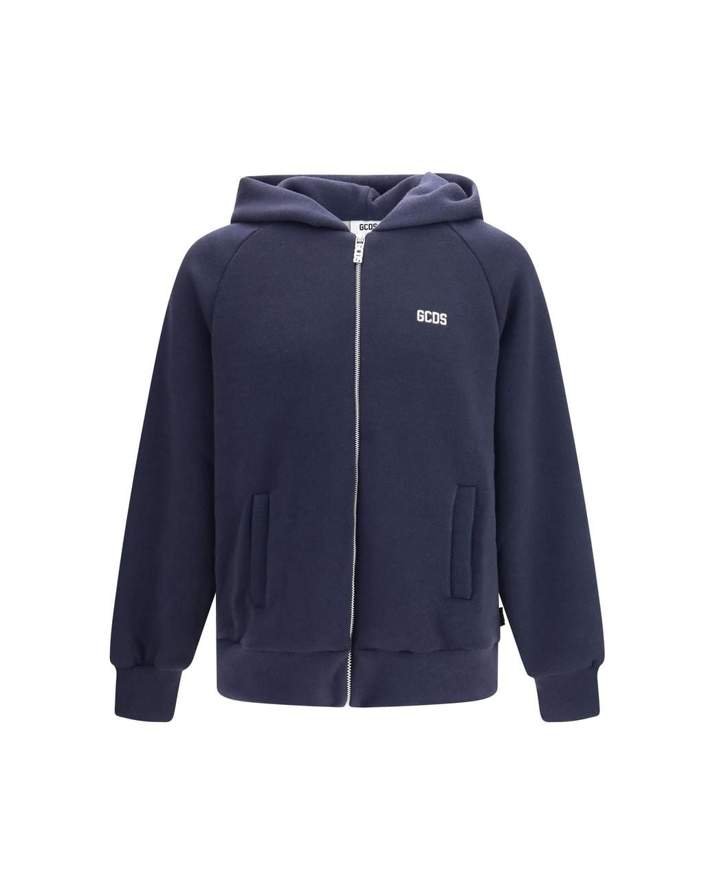 Gcds Blue Hooded Sweatshirt With Back Logo for men