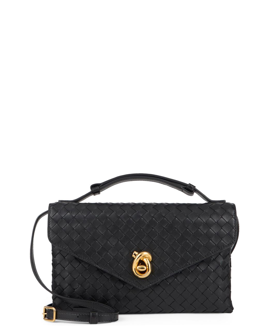 Bottega Veneta Black Knot Lock Shoulder Bag
