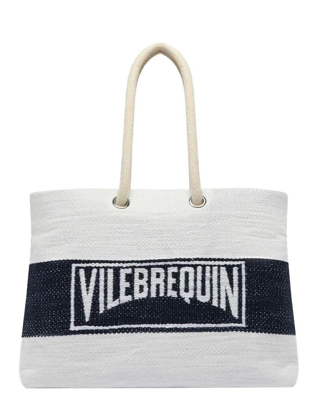 Vilebrequin White Canvas Tote Bag With Rope Handles
