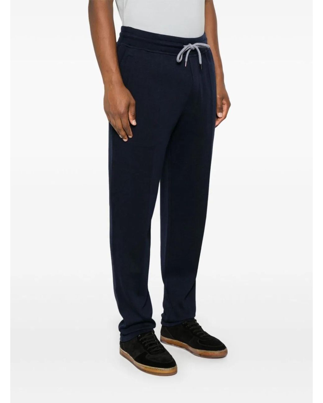 Brunello Cucinelli Blue Double Cloth Trousers