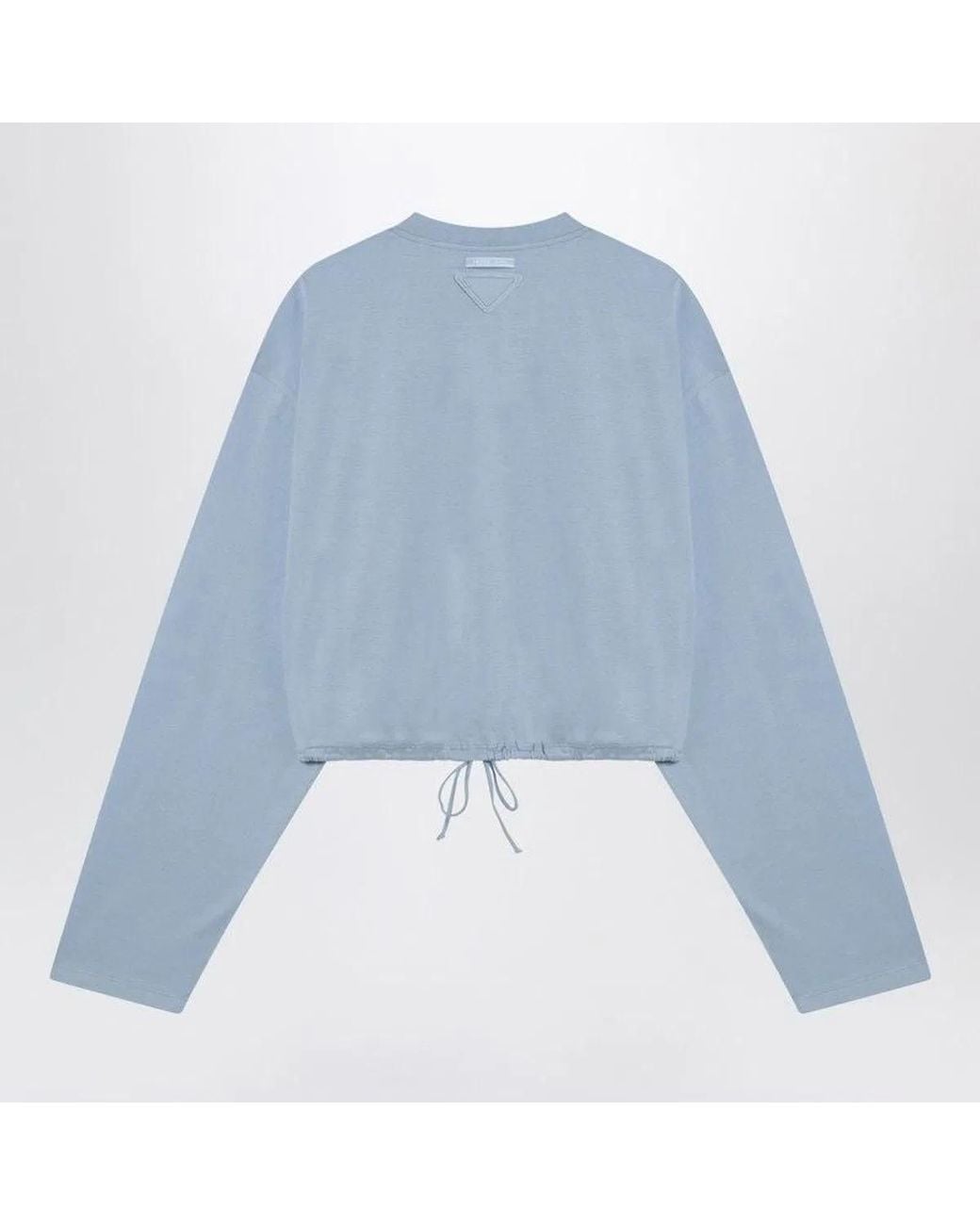 Prada Blue Sweater With Elastic Hem
