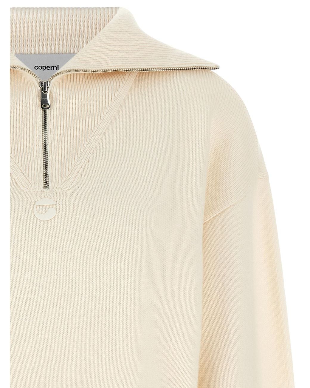 Coperni White Half-Zip Sweater