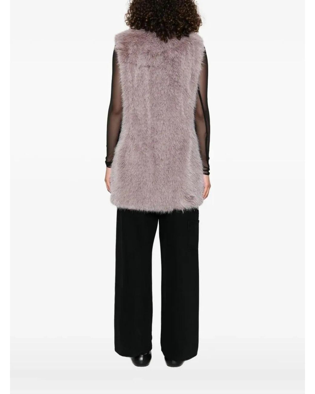 Herno Pink Faux-Fur Sleeveless Vest