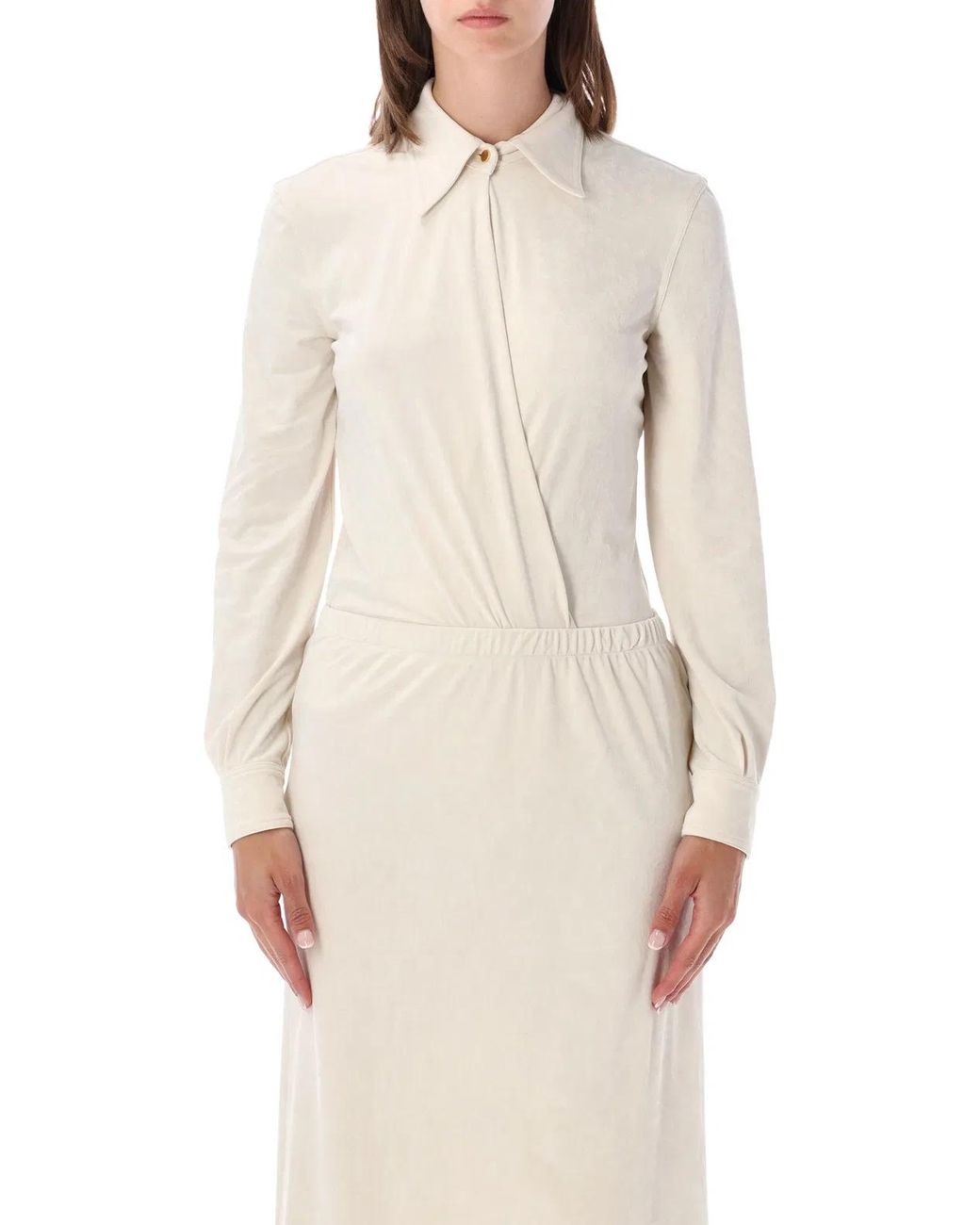 Alberta Ferretti White Alberta Ferretti Draped Bodysuit