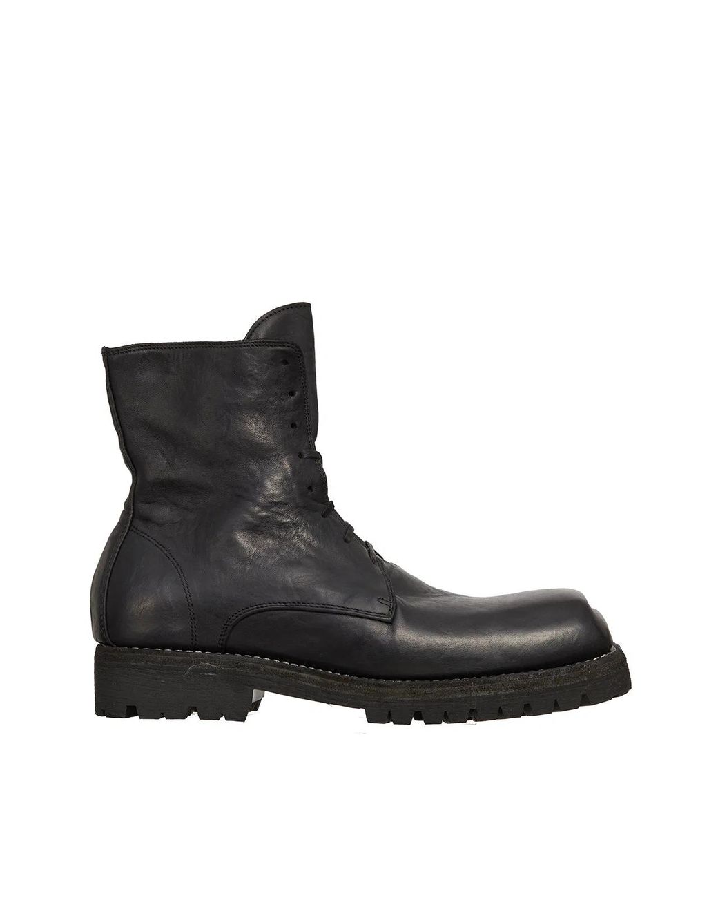 Guidi Black Stivale Allacciato for men