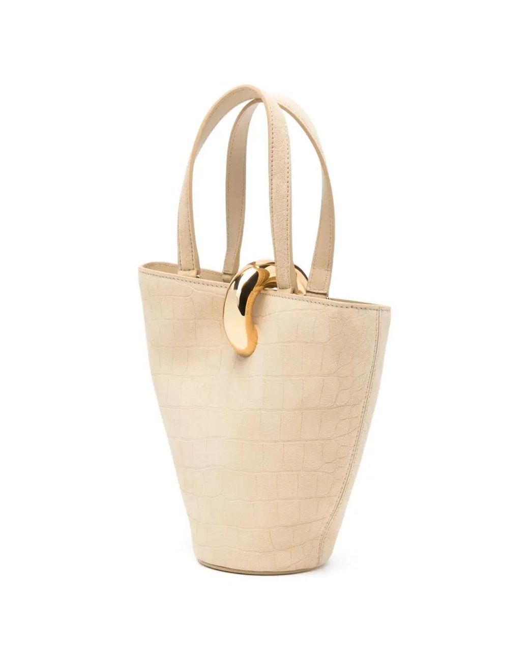 Jacquemus White Crocodile-Effect Suede Tote Bag Le Petit Bambola