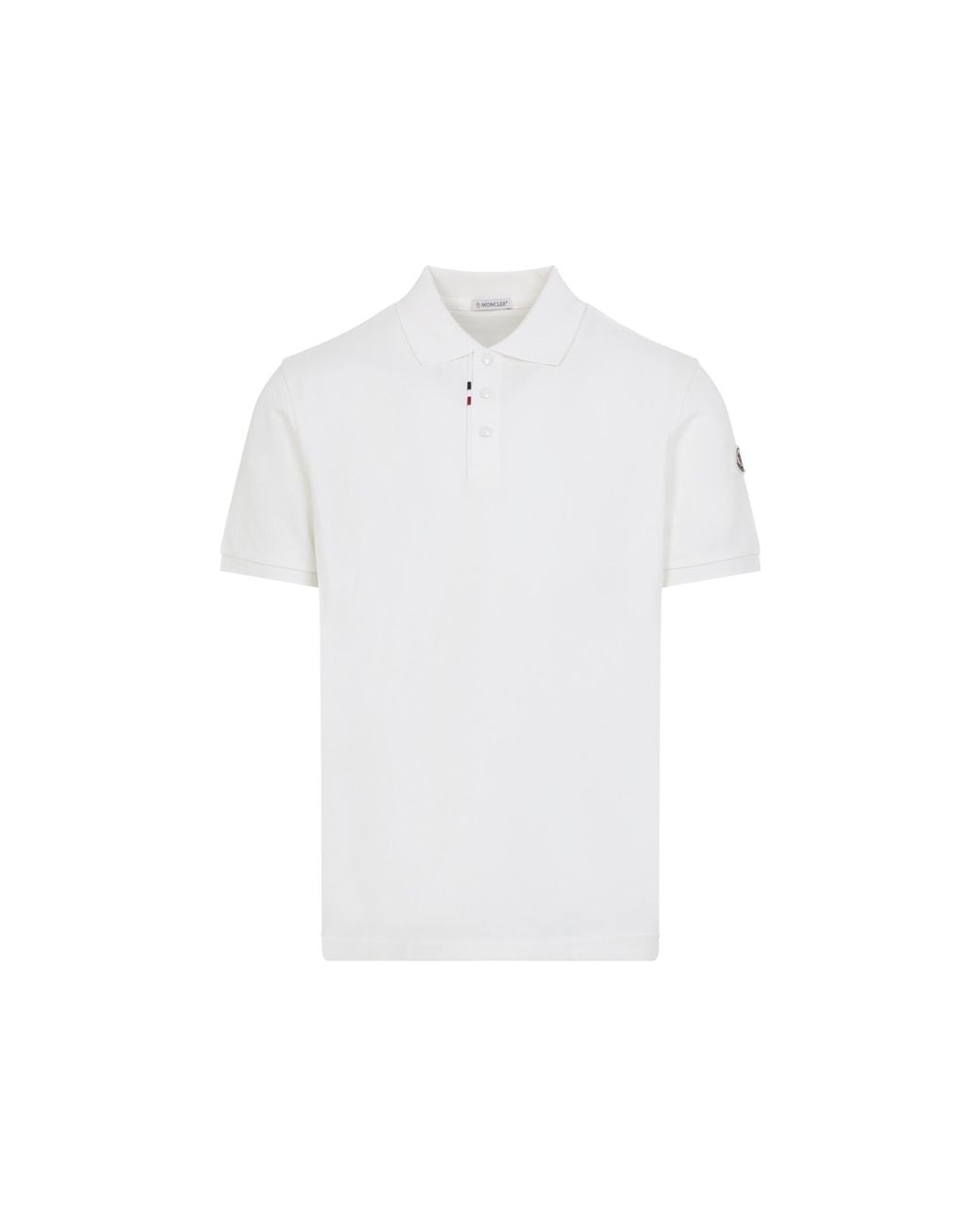 Moncler White Cotton Polo for men