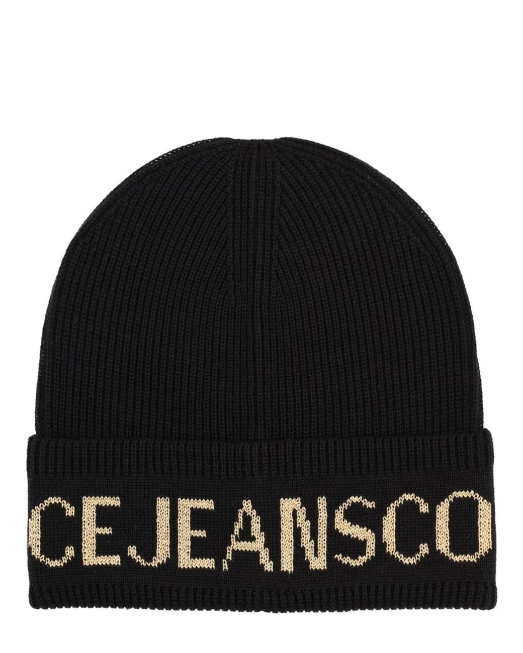 Versace Jeans Couture Black Wool And Acrylic Beanie for men