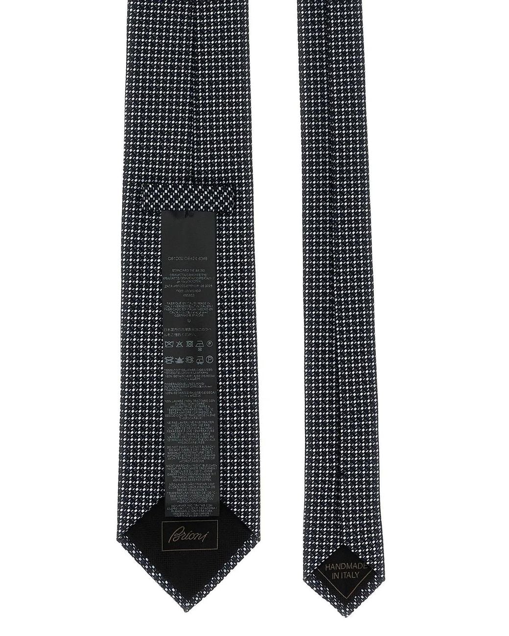 Brioni Black Silk Tie for men