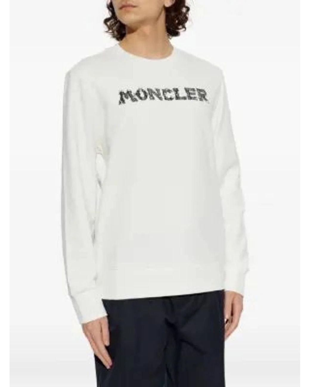 Moncler White Cotton Sweatshirt For for men