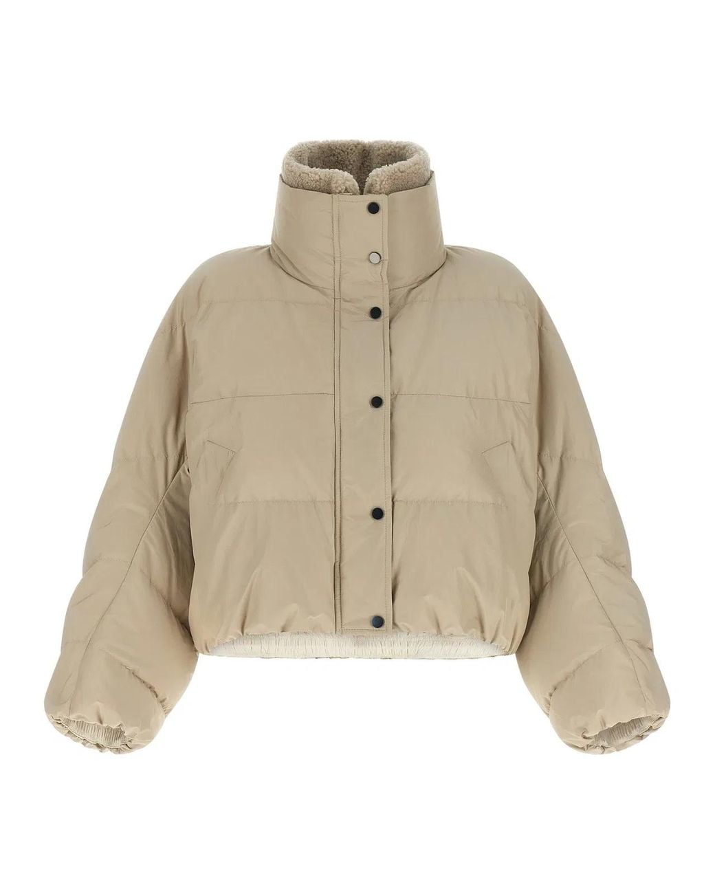 Brunello Cucinelli Natural Cropped Down Jacket