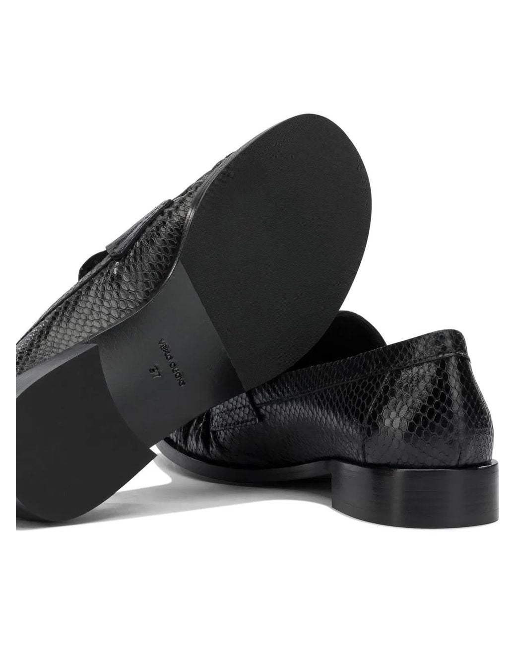 Strategia Black Leather Loafers