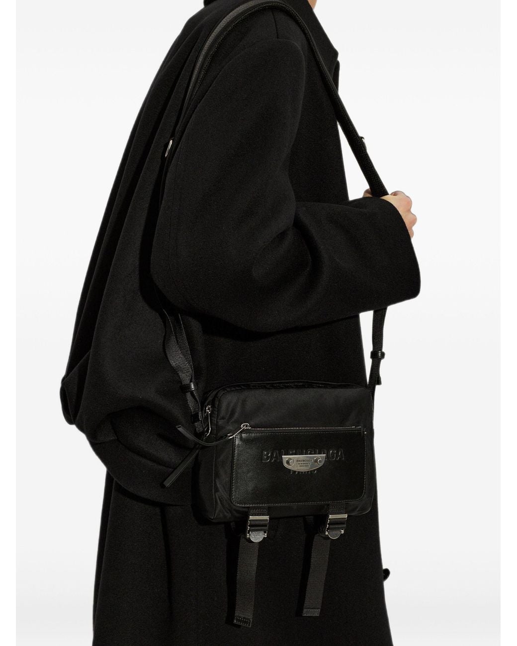 Balenciaga White Sleek Crossbody Mini Handbag for men