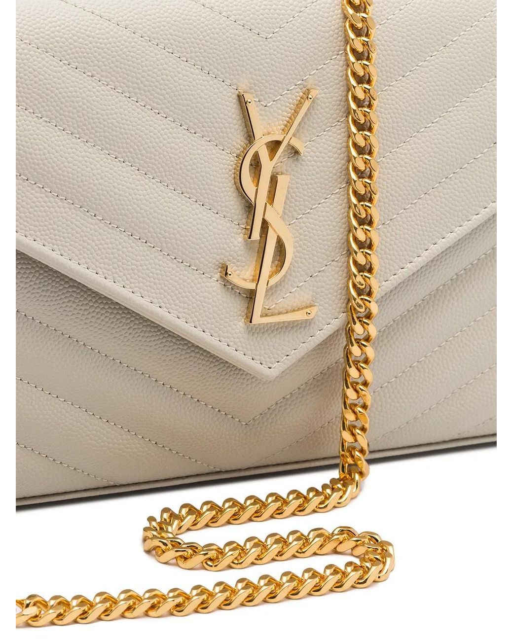Saint Laurent Natural Classic Cassandre Chain Wallet
