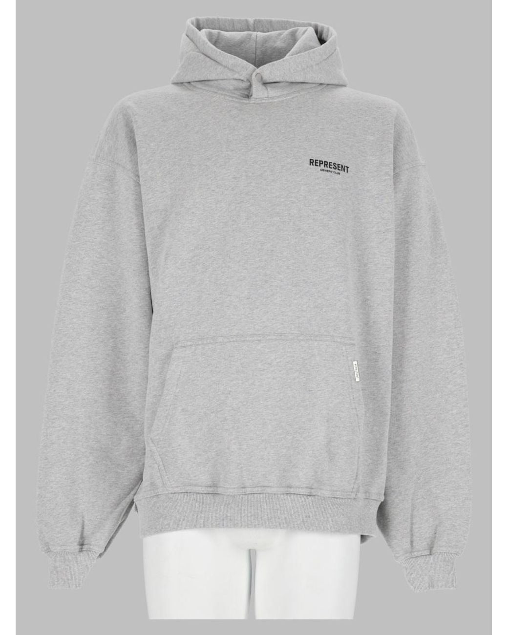 Represent Gray Felpa Con Cappuccio for men