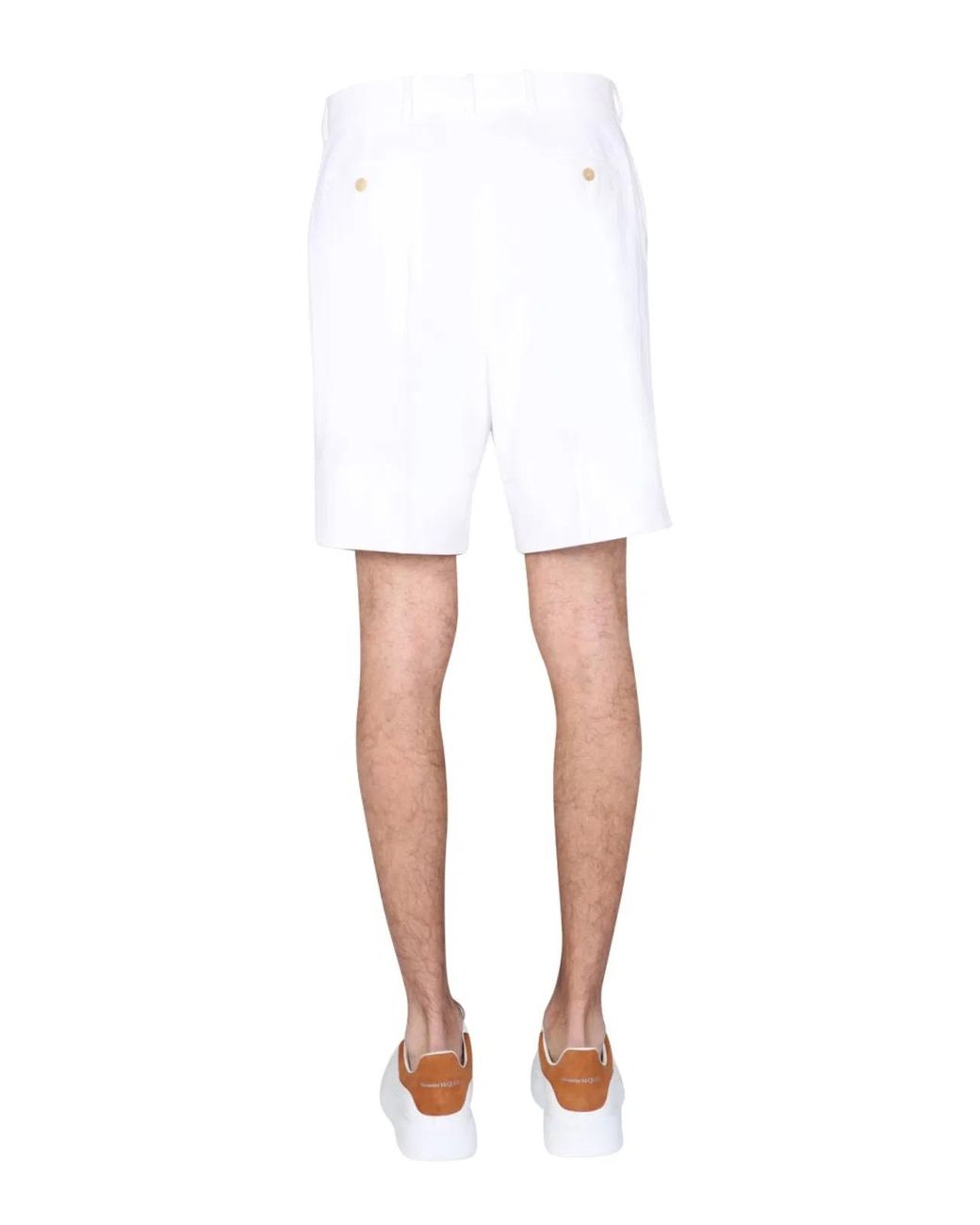 McQueen White Tailored Bermudas for men