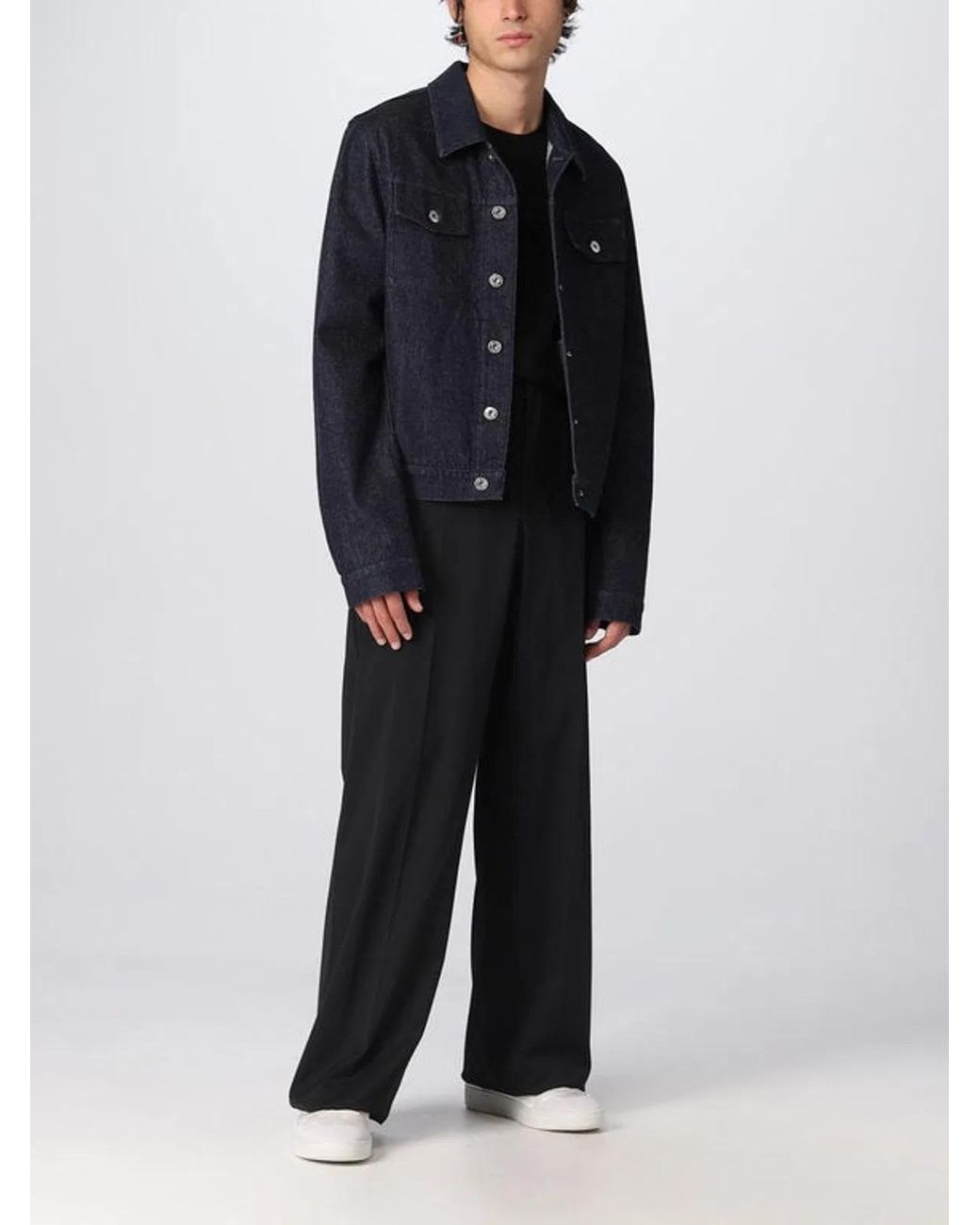 Lanvin Blue Sci-Fi Prt Dnm Jkt for men