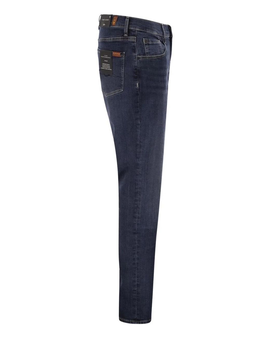 7 For All Mankind Blue Slimmy Tapered Luxe Performance Stretch Denim Jeans for men