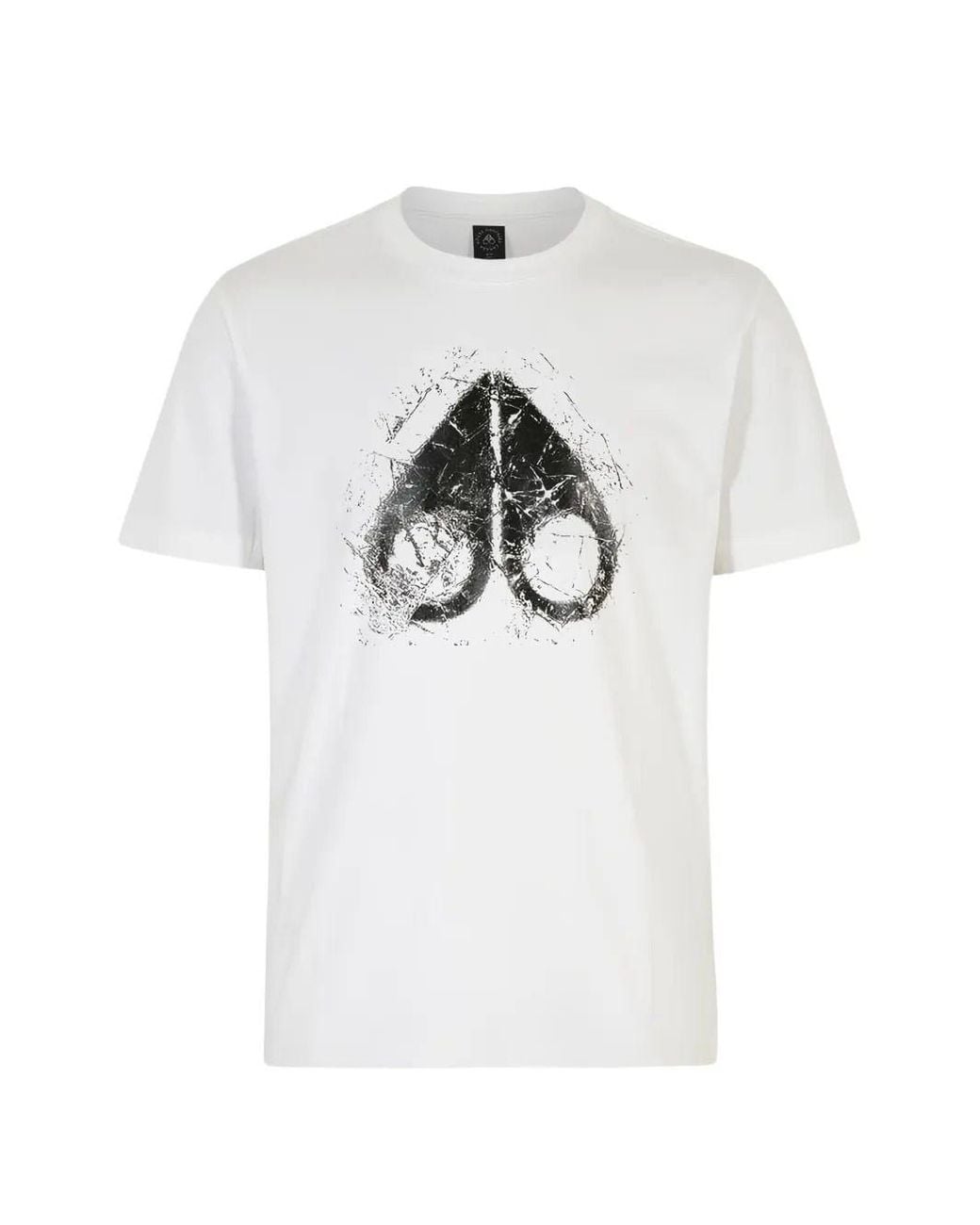 Moose Knuckles White Cotton T-Shirt With Printed Logo for men