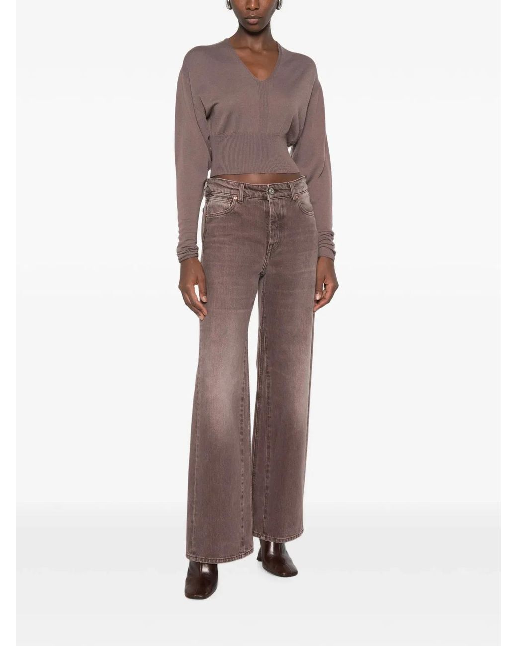 Rick Owens Brown V Cropped Top