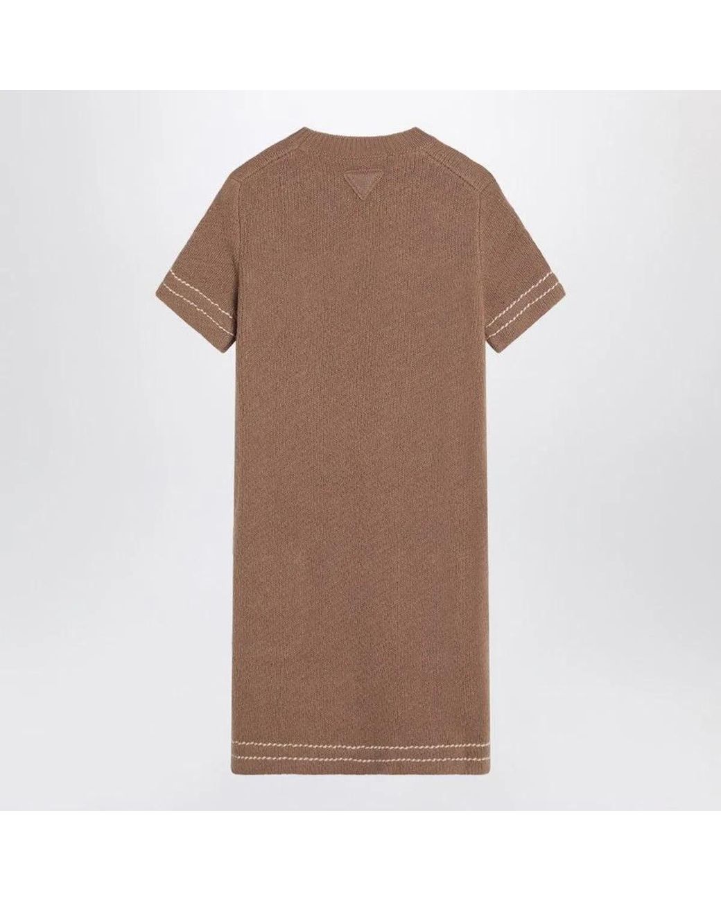 Prada Brown Camel-Coloured Cashmere Short Dress