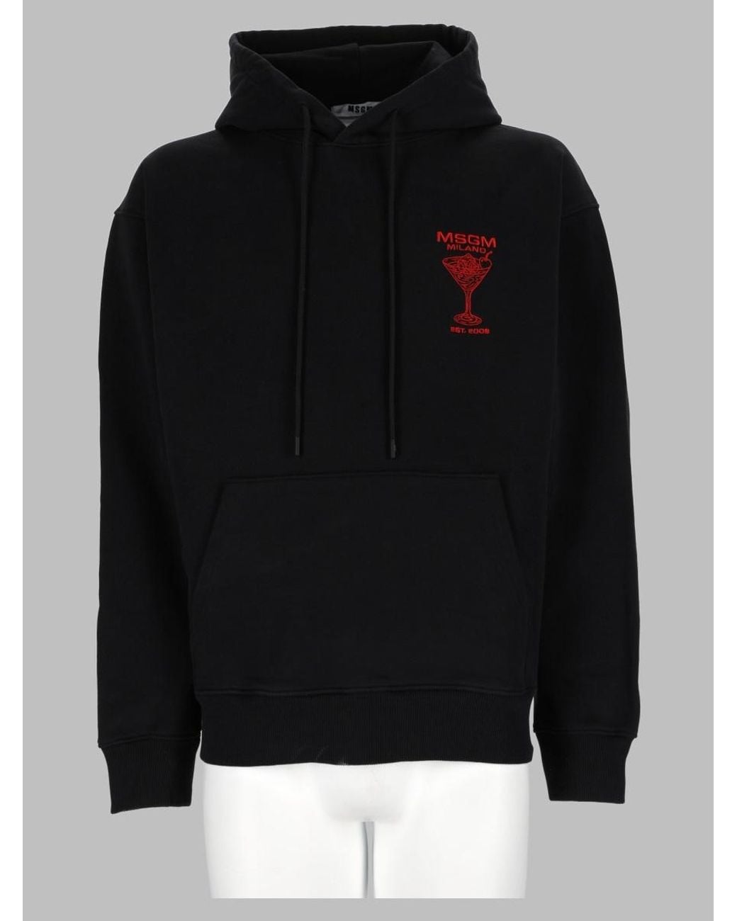 MSGM Black Cotton Sweatshirt For for men