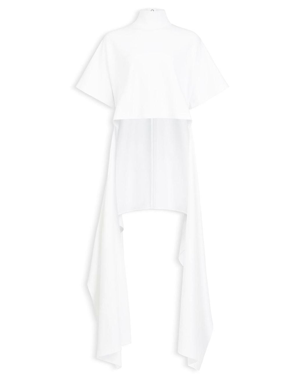 Alaïa White Alaia Asymmetric Cotton T-Shirt