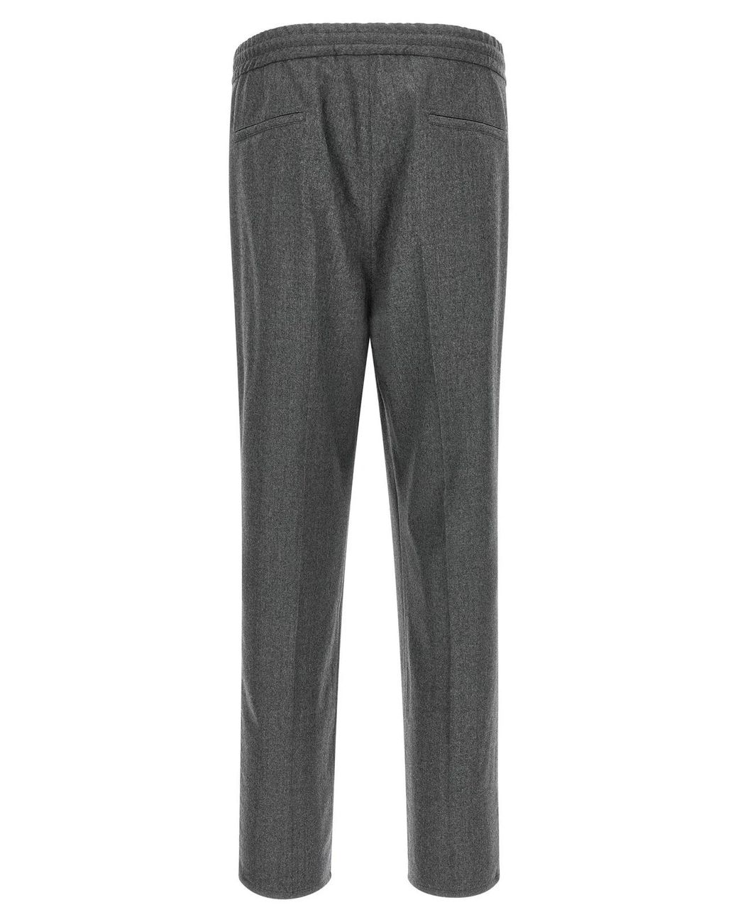 Brunello Cucinelli Gray Wool Flannel Pants for men