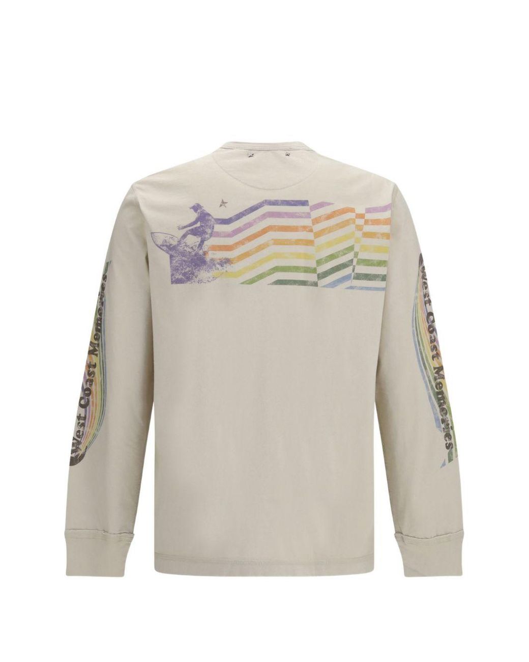 Golden Goose Deluxe Brand White Asymmetric Print Sweatshirt for men