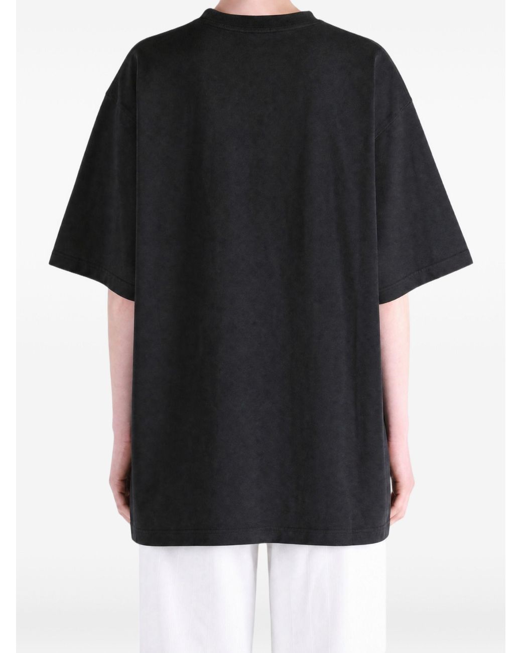 Balenciaga Black Tshirt Con Stampa
