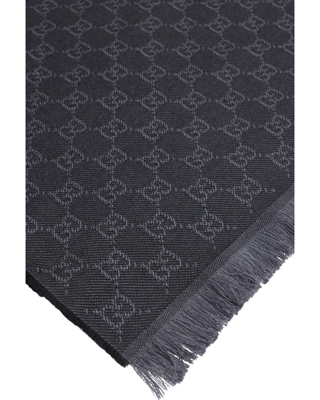 Gucci Black Gg Wool Scarf
