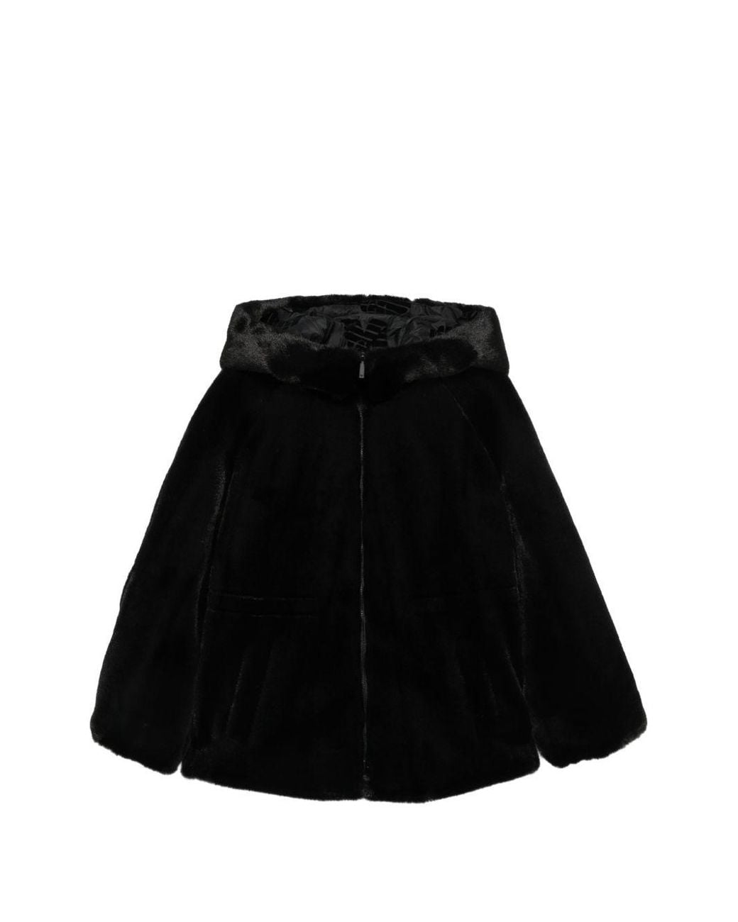 Emporio Armani Black Faux Fur Jacket