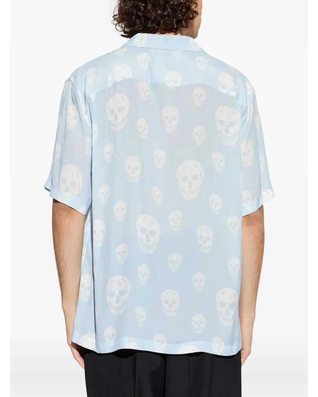 McQueen Blue Printed Hawaiian for men