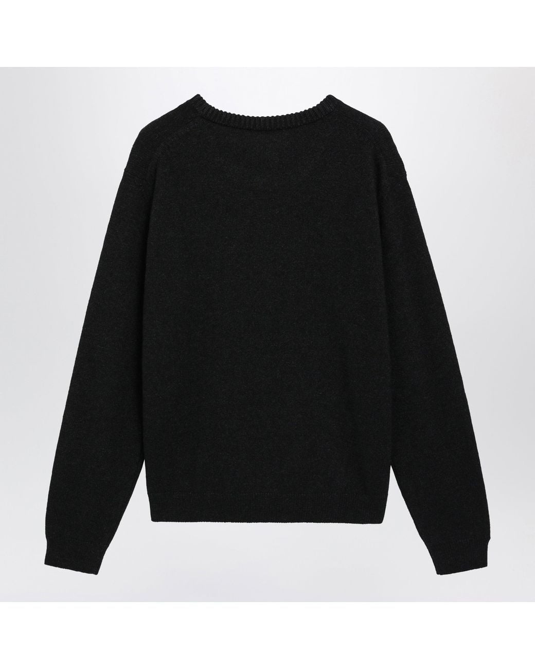 Lemaire Black Coal Alpaca Wool Blend Crew Neck Sweater for men