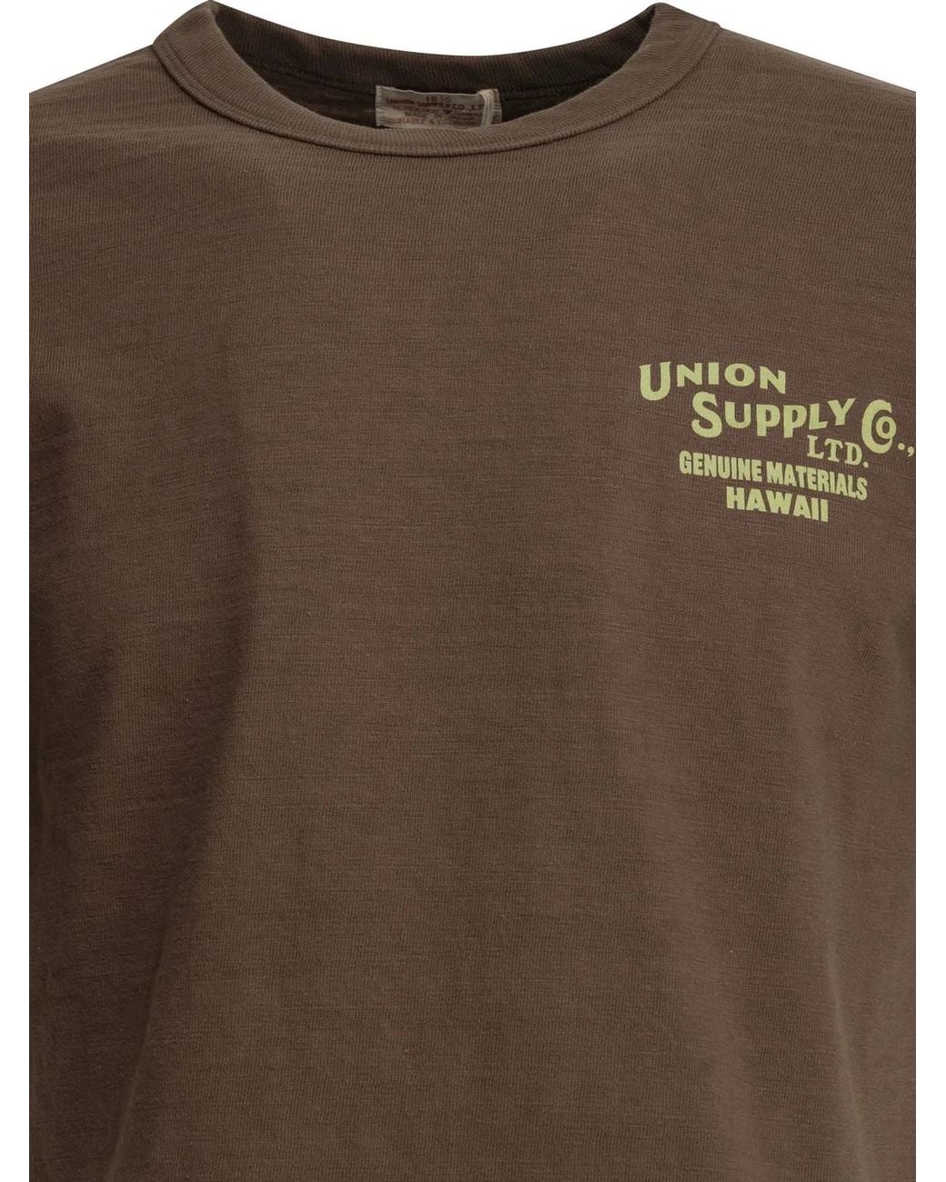 Sun Surf Brown Crewneck T-Shirt With Logo for men