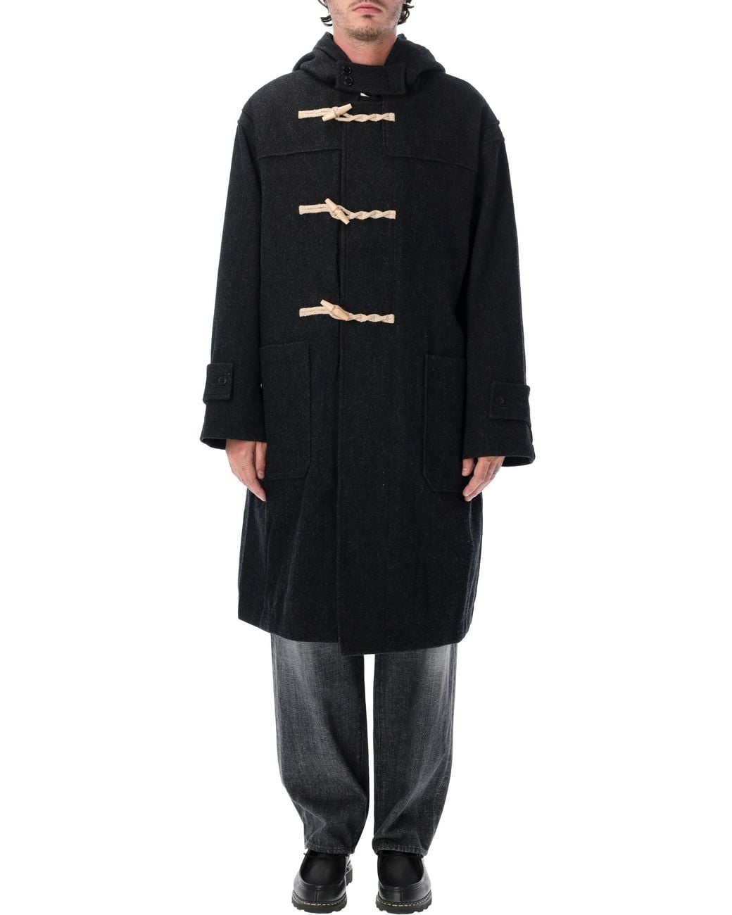 Nanamica Black Windstopper Duffle Coat for men